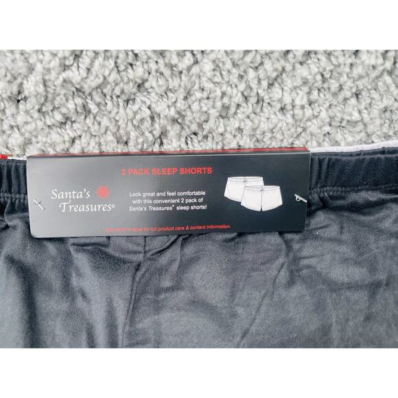 Santas Treasures 2pk Womens Sleep Boxer Shorts Gray Dogs & Black Size XLarge - Picture 5 of 10